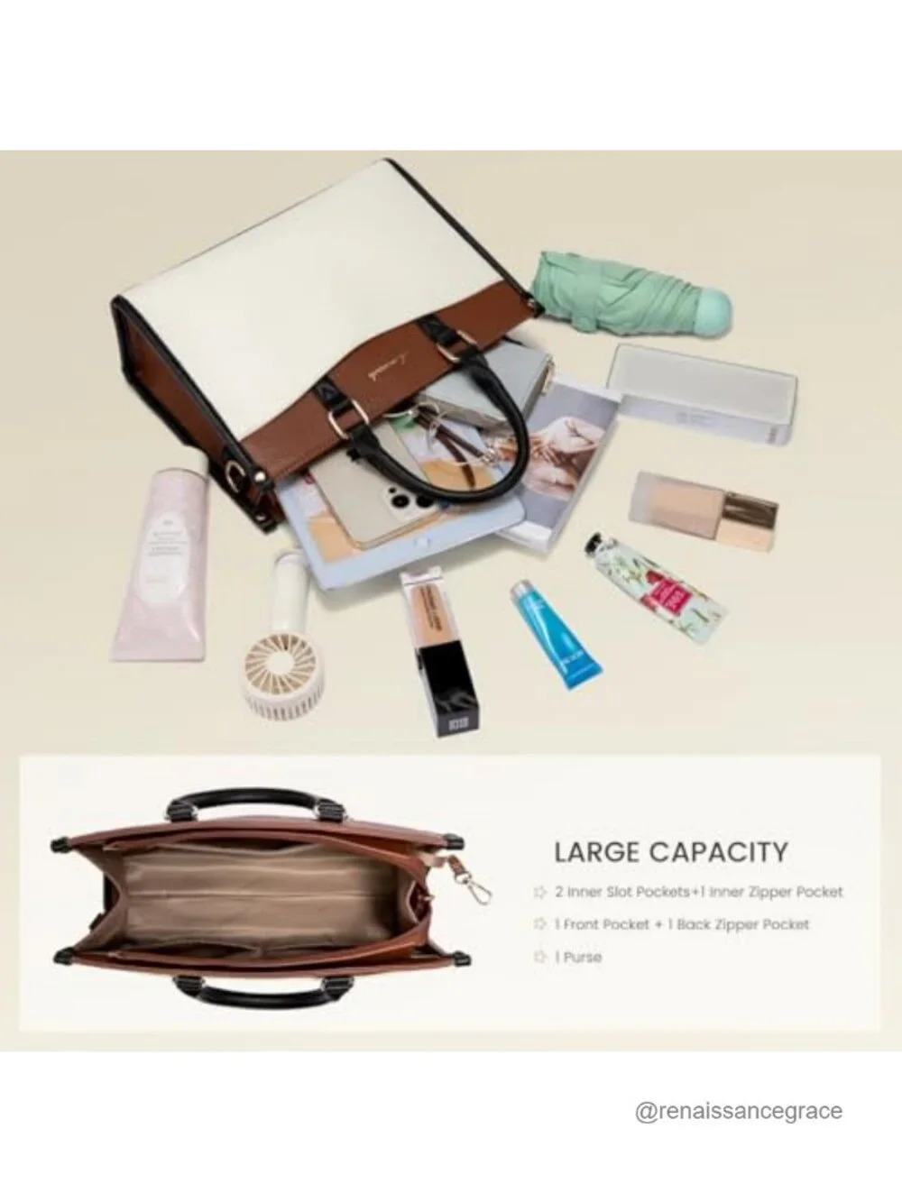 Satchel Tote Bag for Women, Vintage Color Block Top Handle Crossbody Shoulder